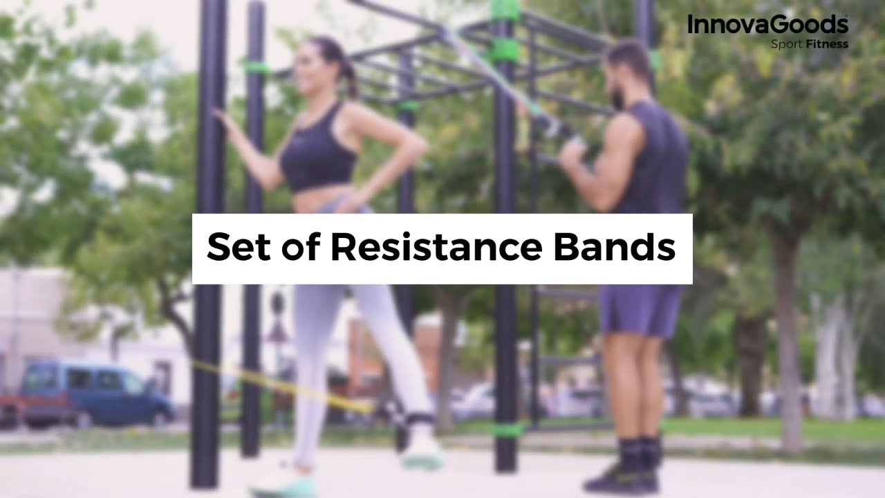 Pasipriešinimo juostų rinkinys su priedais ir mankštos vadovas Rebainer InnovaGoods Sport Fitness