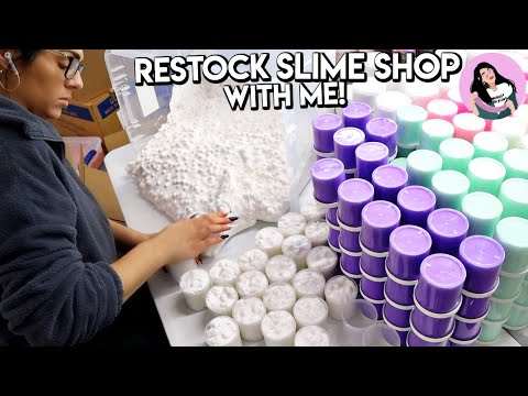 RESTOCK MY SLIME SHOP WITH ME! 1,700 SLIMES in 24 hours!