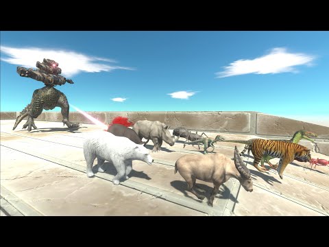 Trying to escape from Alien T-Biorobot - Animal Revolt Battle Simulator