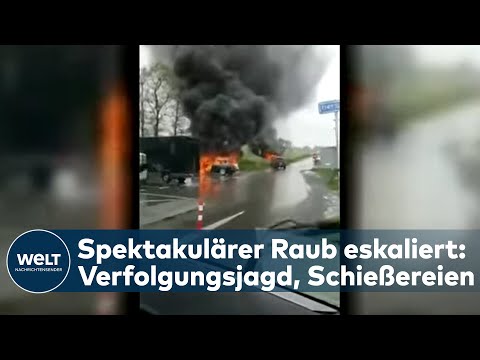 NIEDERLANDE: Raub eskaliert - Wilde Verfolgungsjagd mit Schießereien zwischen Polizei und Gangstern