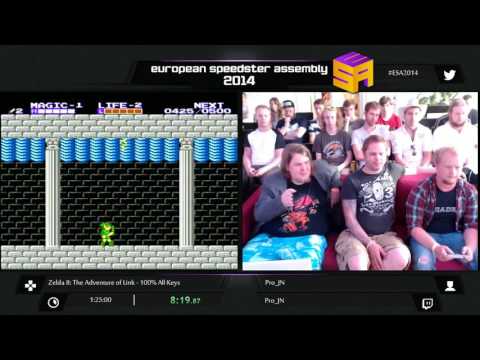 #ESA2014 BLUE Zelda II   The Adventure of Link by Pro JN Any% No Up+A, 100% All Keys