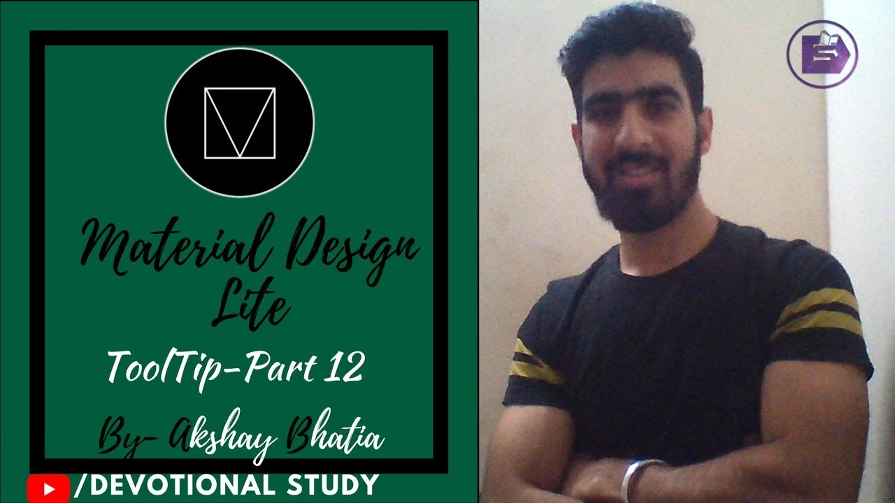 Learn Material Design Lite | Part -  12 | ToolTip