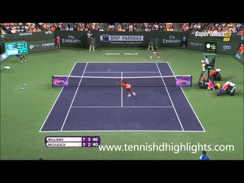 Serena Williams vs Monica Niculescu - Best Point of the Match! HD Indian Wells 2015
