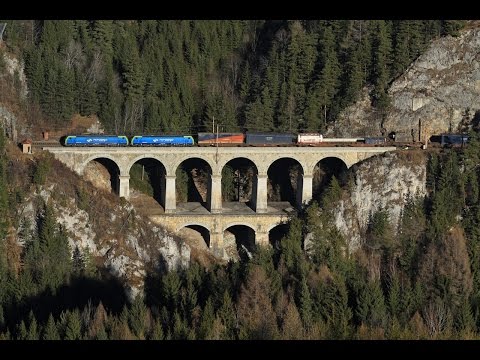Schwere Züge über das Krausel-Klause-Viadukt - Semmeringbahn am 03.01.2014