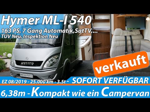 Verkauft! - Hymer Master Line ML 540 - 2019 - 163PS Automatik SatTV  nur 6,39m Lang mit Platz für 4