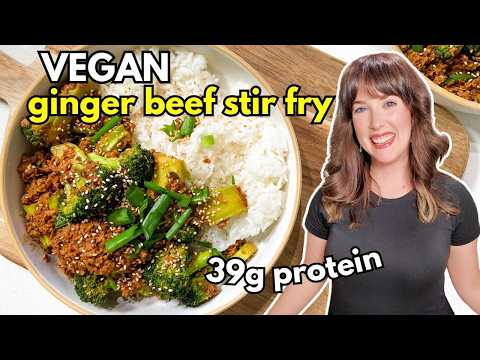 VEGAN Ginger Beef Stir Fry! EASY 20 Minute Vegan Recipe
