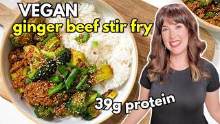 VEGAN Ginger Beef Stir Fry! EASY 20 Minute Vegan Recipe