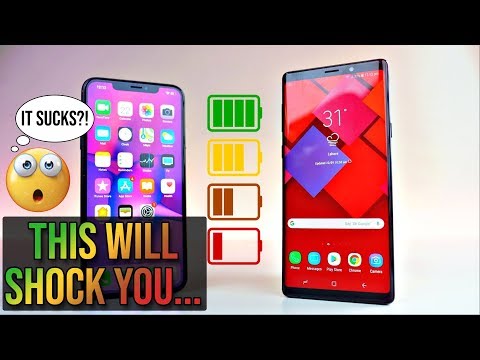 REACTING TO iPhone XS Max vs. Samsung Galaxy Note 9 BATTERY TEST!