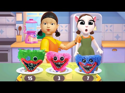 Imitate Angela Squid Game But Poppy Playtime Food - My Talking Angela In Real Life