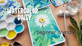 How to paint a watercolor daisy! How to use masking fluid in watercolor!
