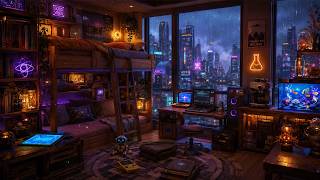 90s Retro Japan Lofi 🌧️ Rainy Neon City Bedroom Beats for Study, Focus and Late-Night Relaxation