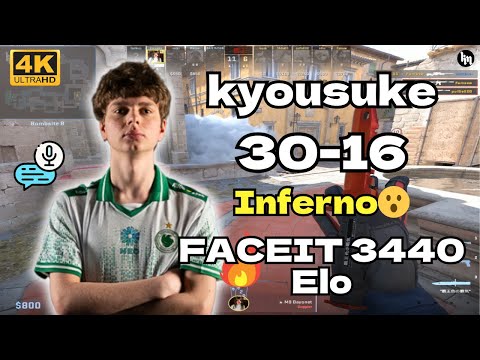 kyousuke (30-16) FACEIT avg 3440 Elo (Inferno) | Sep 10, 2025 | CS2 POV/DEMO