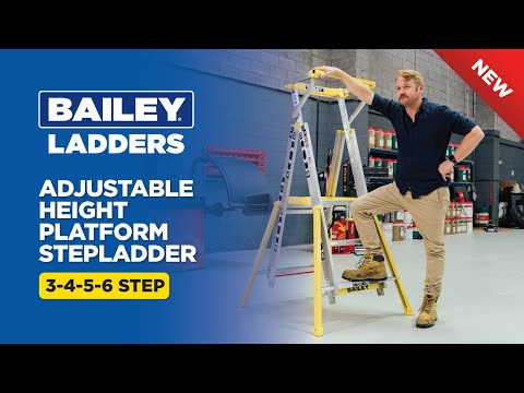 New Bailey Adjustable Height Platform Stepladder 3-4-5-6 Step