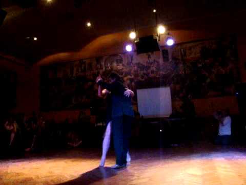  Corina de la Rosa  and  Julio Balmaceda  are  dancing  to  the  milonga  "  Milonga del Recuerdo  "
