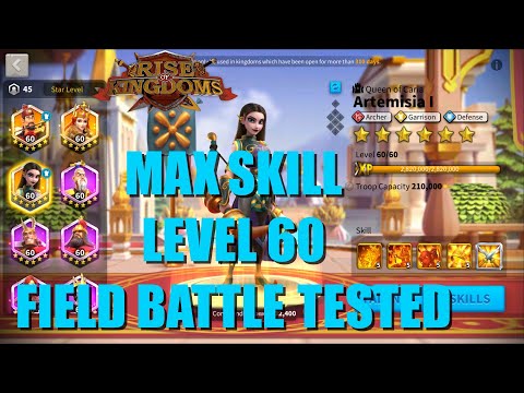 Artemisia Commander Spotlight + max skills and lvl 60 - few field battle tests - Rise of Kingdoms