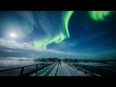 Northern lights dance across night skies in Finnish Lapland