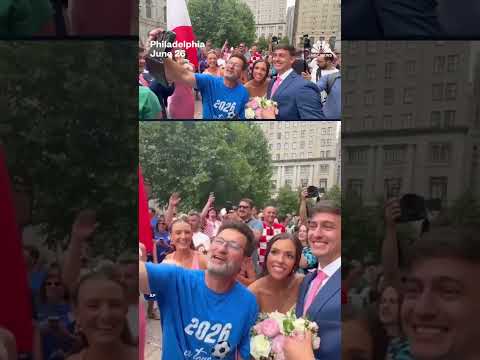Croatia fans crash Philadelphia couple's wedding party