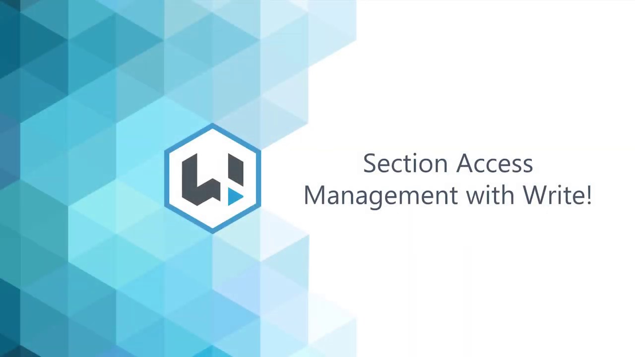 Section Access Management with Write! INFORM DataLab