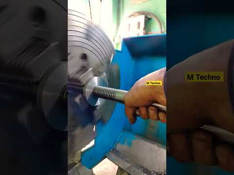 Lathe CNC machine iron metal Shaft square thread cutting and Nut assembly #amazing