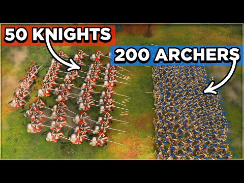 50 KNIGHTS vs 200 ARCHERS  - Age Of Empires 4 ⚔