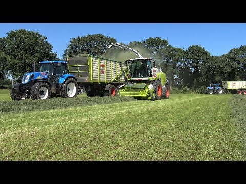 Grefelman aan het gras hakselen met nieuwe Claas Jaguar 940 Dynamic Power (part 2/2) (2016)