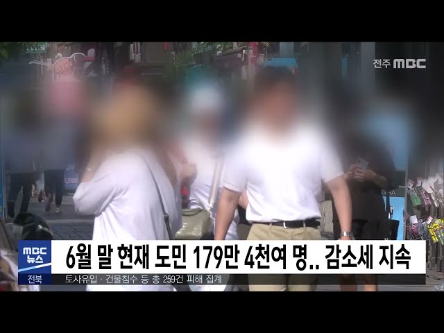 6월 말 현재 도민 179만 4천여 명 감소세 지속