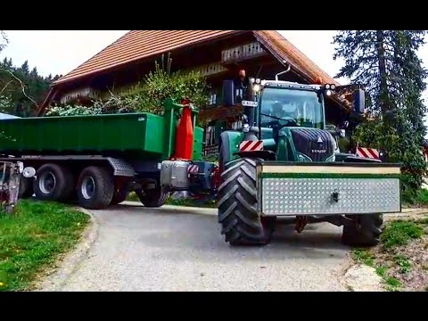 Aushub Transport mit Fendt Vario 724 und Hakengerät [Lohnunternehmen B. Häusermann]