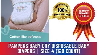Pampers Baby Dry Disposable Baby Diapers Reviews.Size 4 (128 Count)