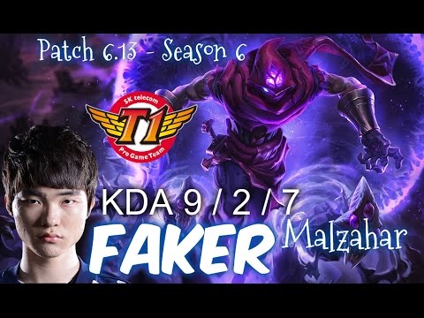 SKT T1 Faker MALZAHAR Mid vs VIKTOR - Patch 6.13 KR Ranked | League of Legends