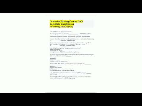 Defensive Driving Course Quizlet