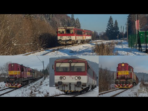 Vlaky v Trstenej v zasneženom decembri 2021