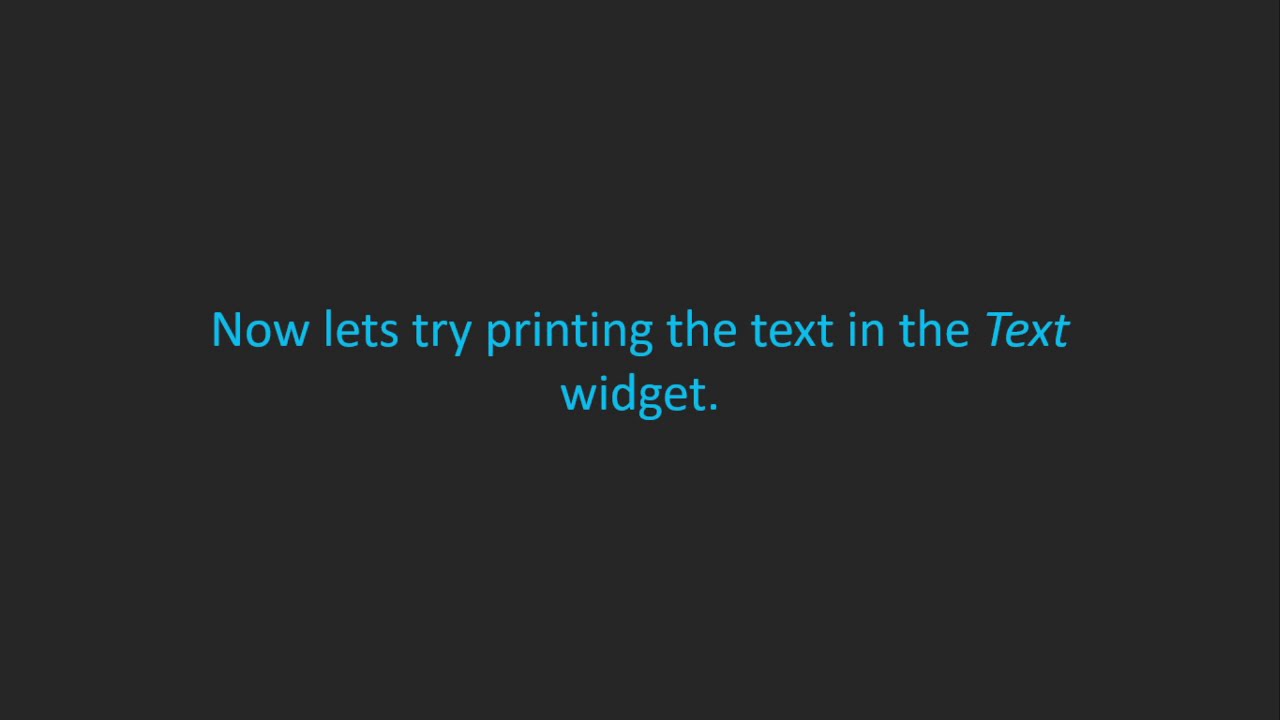 TkInter's Text and Entry Widgets