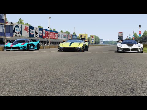 Aston Martin Vulcan AMR Pro vs Ferrari FXX-K Evo at Monza Full Course