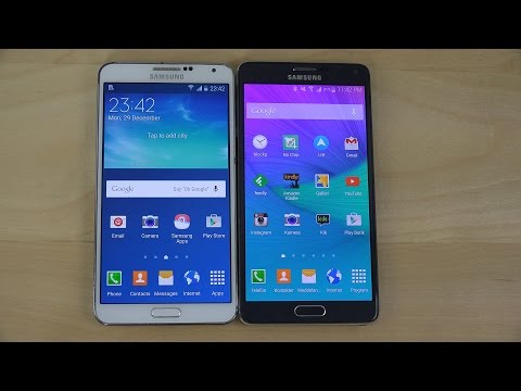 Samsung Galaxy Note 3 Android 5.0 Lollipop vs. Samsung Galaxy Note 4 4.4 KitKat - Review (4K)