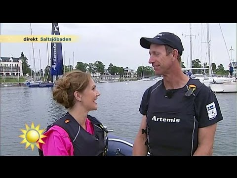 Fredrik Lööf är i Sverige och tränar med sitt Americas Cup-lag - Nyhetsmorgon (TV4)