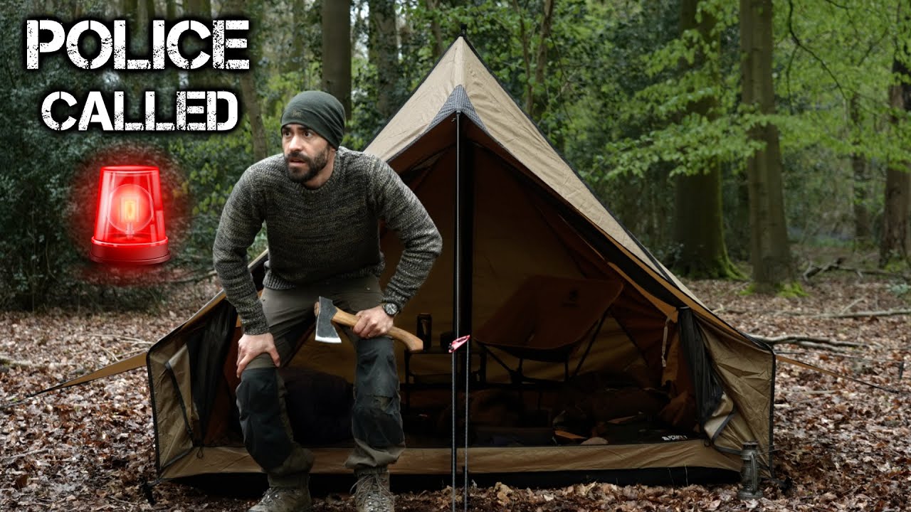 Camping in 'Cabin' Tent + POLICE CALLED!