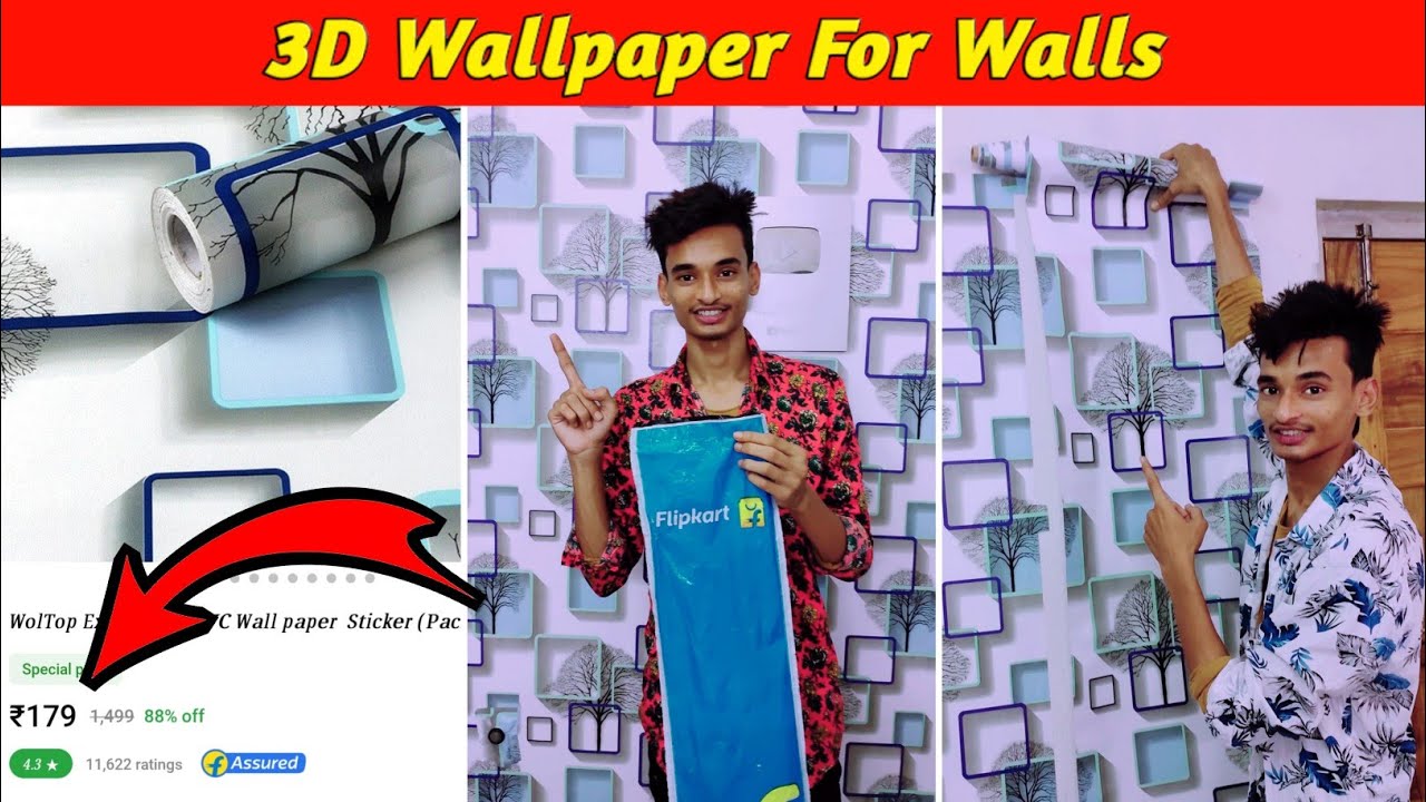 3D Wallpaper For Walls | How to Paste Self Adhesive Wallpaper PVC at Home | 3D Wallpaper | WolTop