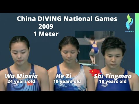 2009 Wu Minxia,  He Zi, Shi Tingmao - women 1 meter China National games 吴敏霞, 施廷懋, 何姿