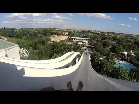 White Kamikaze Water Slide at Aquafan