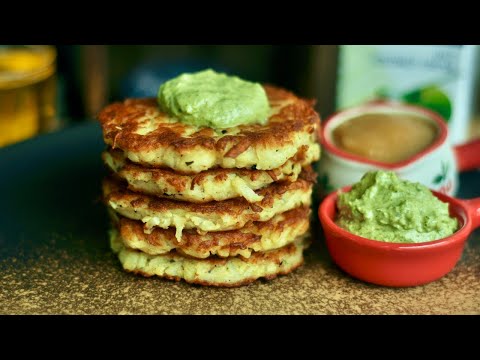 Quick And Easy German Potato Pancakes With Coconut Cilantro Sauce