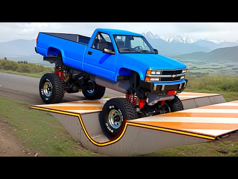 Cars vs Upside Down Speed Bumps Challenge #7 in BeamNG Drive!