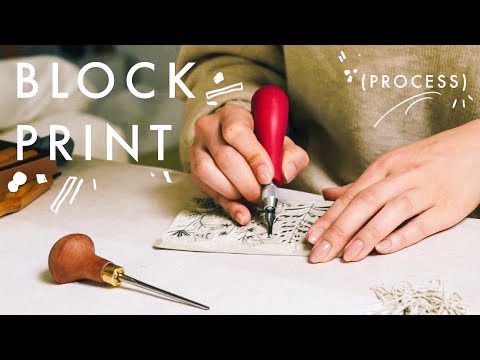 DIY Stamps  🖼️  Linocut Process (calm sketching, carving, block printing)