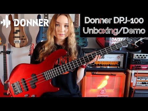 Donner DPJ-100 Bass Guitar Unboxing/Demo