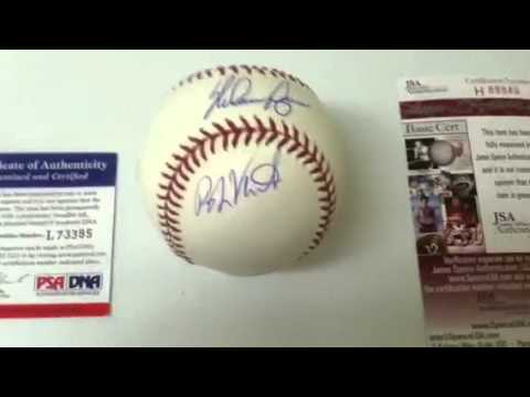 Nolan Ryan and Robin Ventura Dual Signed MLB Baseball Fight JSA PSA COA Holo