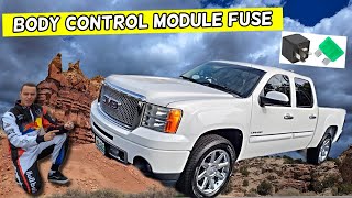 GMC SIERRA BODY CONTROL MODULE FUSE LOCATION 2007 2008 2009 2010 2011 2012 2013