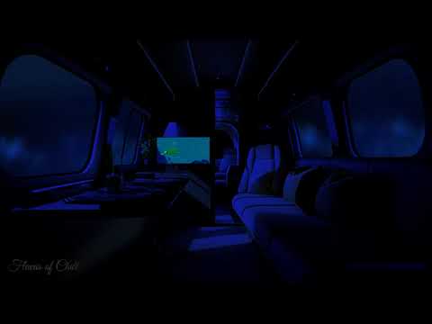DARK Private Jet Full Interior Brown Noise Ambience | Flight Map | Sleeping, Reading, Studying | Zen