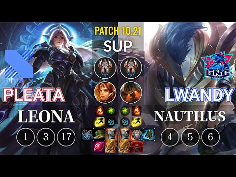 DRX Pleata Leona vs LNG lwandy Nautilus Sup - KR Patch 10.21