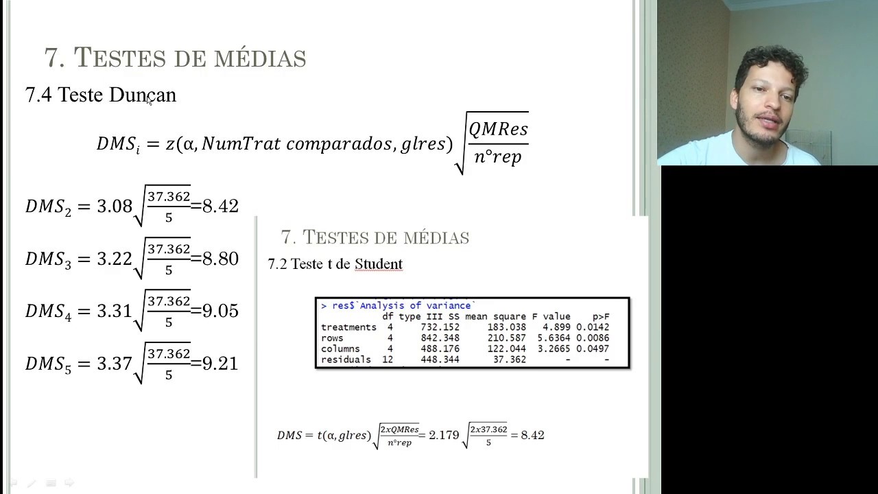 Aula 9b: Testes de comparação múltipla de um experimento em DQL