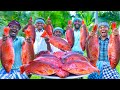 RED SNAPPER FISH Big Fish Grill Recipe Cooking In Village Fish Fry In Clay Ancient Cooking