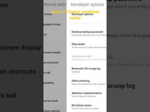 Poco C3 Hang Problem Solve
